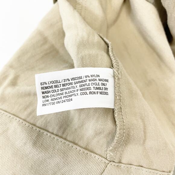 A New Day Women's Tie Waist Midi Shirtdress Khaki Size Small - Picture 6 of 6